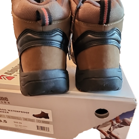 Men's Brown Lace Up Reinforced Toe Waterproof Hiking Boots Alpine Design, NIB - Picture 10 of 11